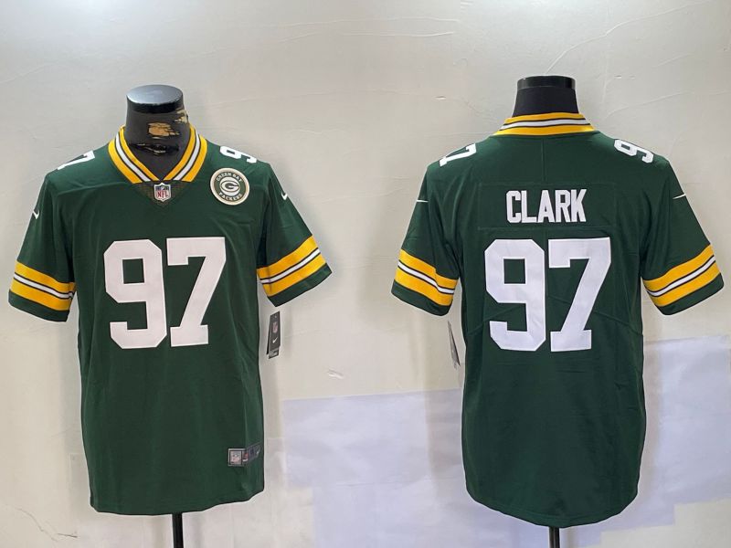 Men Green Bay Packers #97 Clark Green Second generation 2024 Nike Limited NFL Jersey style 2->new orleans saints->NFL Jersey
